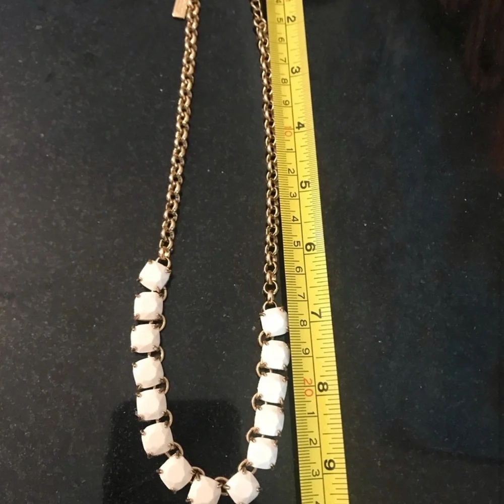 kate spade Gold Chain Necklace with White Stones